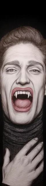 Free vampire bookmark featuring an upset vampire